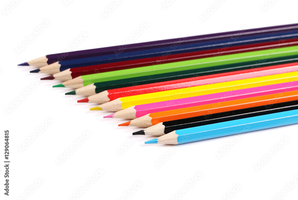 new color pencils isolated on white new color pencils isolated on white