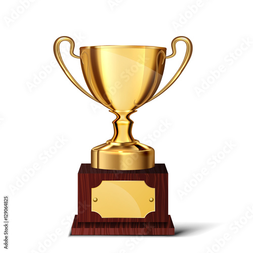 gold cup isolated on white background.