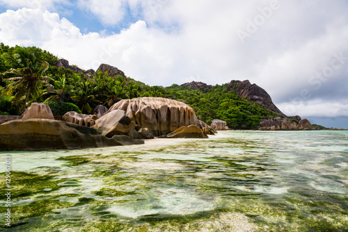 Anse Source d'Argent beach on La Digue island in Seychelles