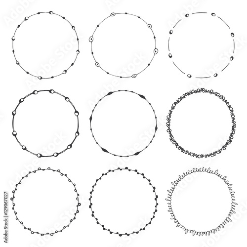 hand drawn round frames, circle ornaments