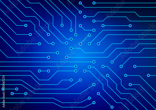 The abstract image of electrical circuits used in various devices