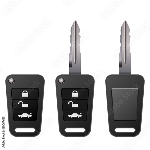 Car key isolated on white background vector illustration.