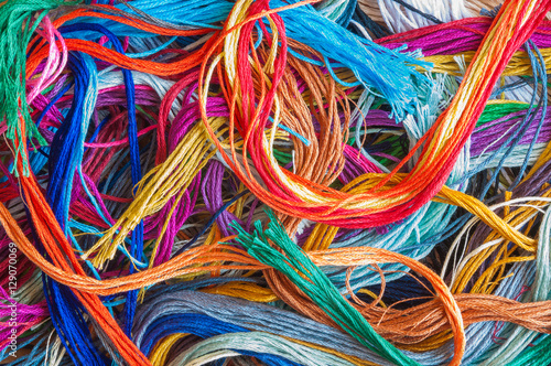 Colorful threads background photo