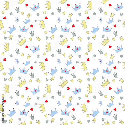 Prince Seamless Pattern Background Vector Illustration.