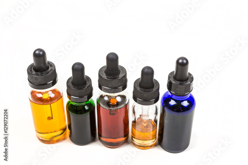 Flavored vape juice isolated on white background