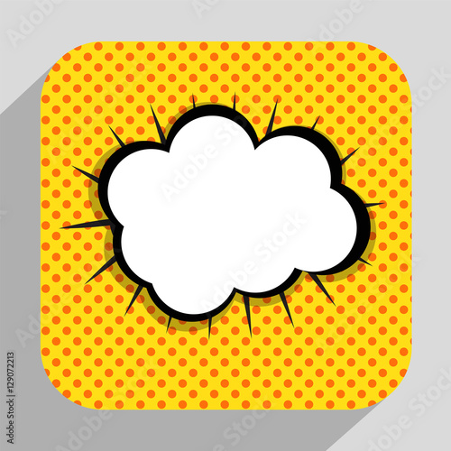 Speech Bubble Pop Art Background On Dot Background Vector Illust