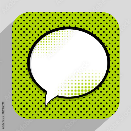 Speech Bubble Pop Art Background On Dot Background Vector Illust