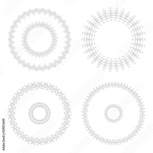 Vector circular design templates . Round decorative patterns. Set of creative Mandala isolated on white.