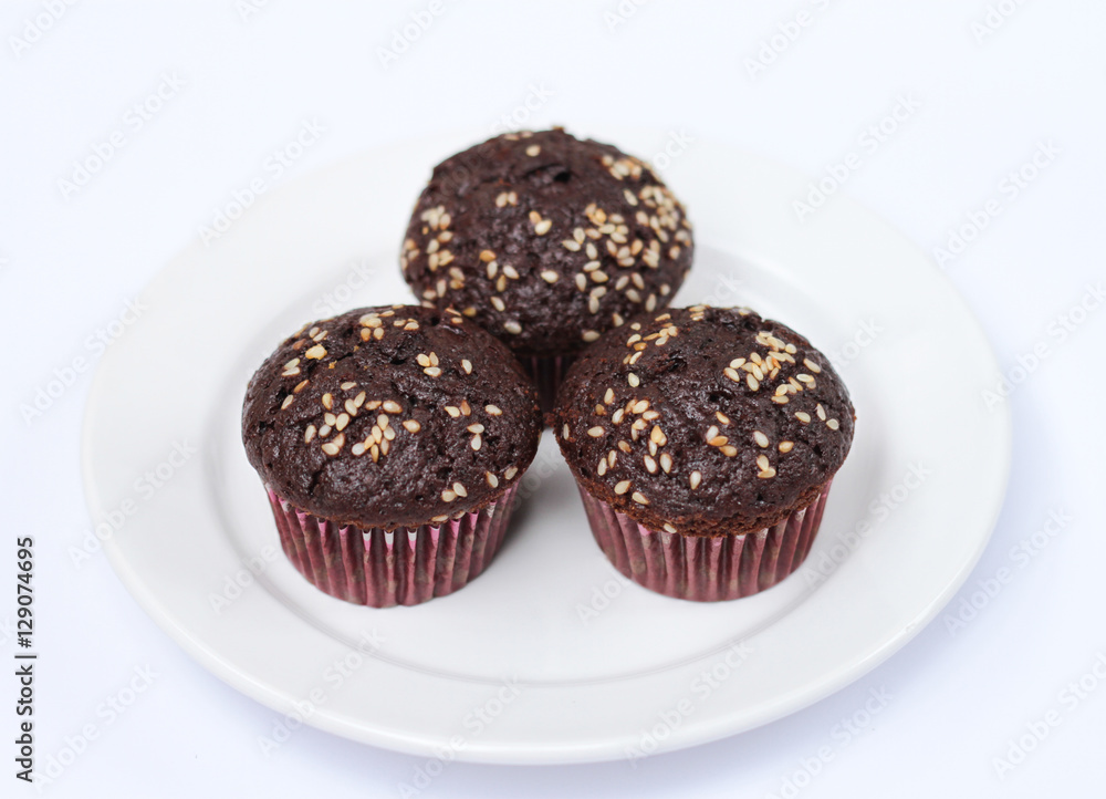 These cupcakes isolated on the white background.