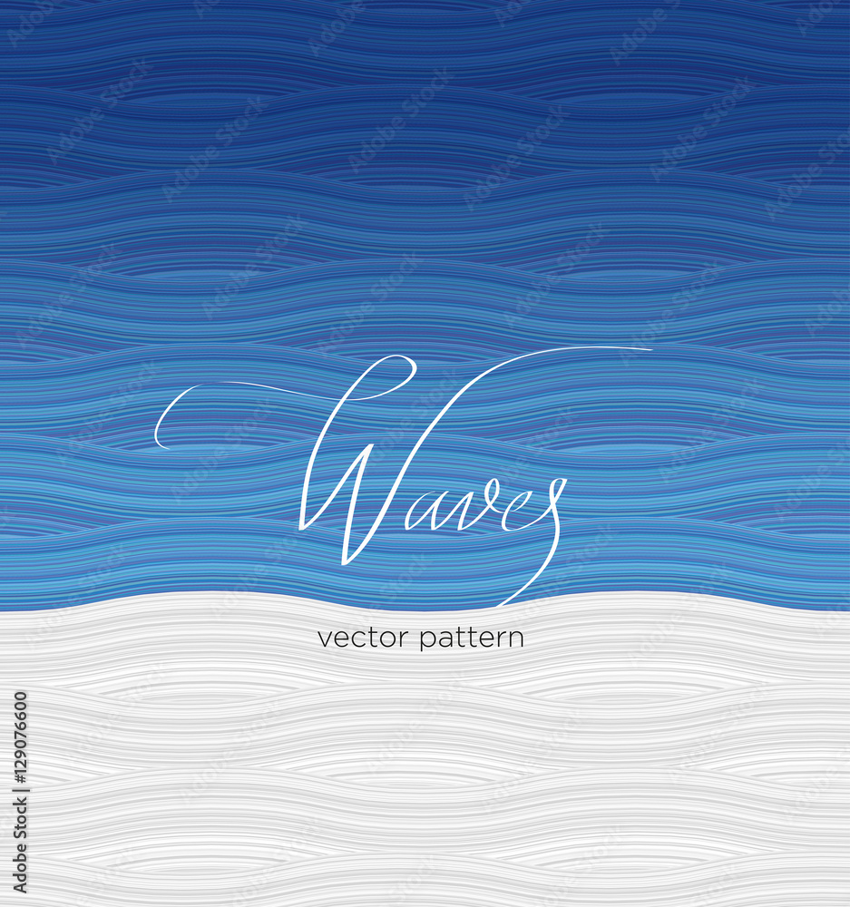 Pattern waves lettering - vector background