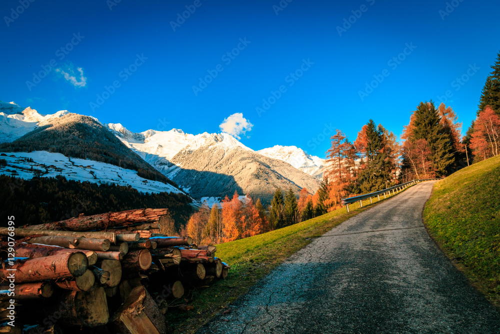 colorful sunset in the Valle Aurina colorful sunset in the Valle Aurina