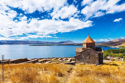 Scenic view of an old Sevanavank church in Sevan, Armenia