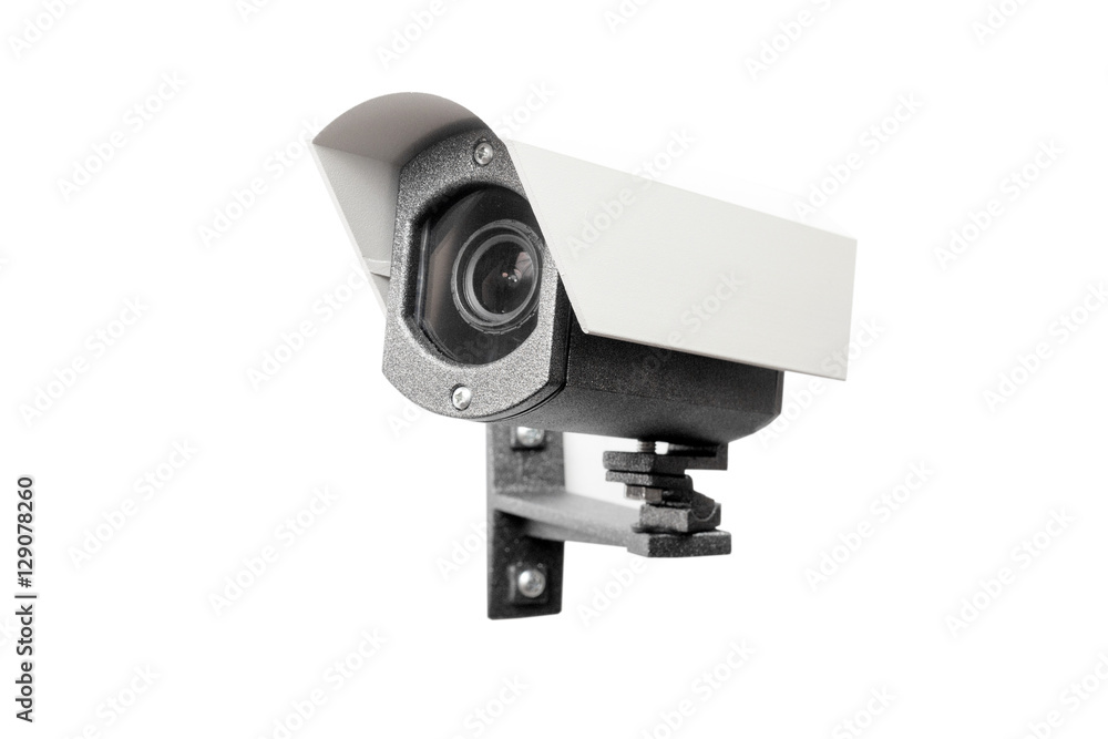 CCTV camera on the white background CCTV camera on the white background