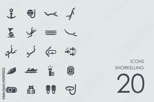 Set of snorkelling icons © palau83