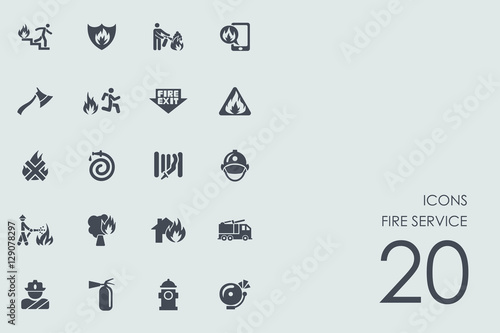 Set of fire service icons