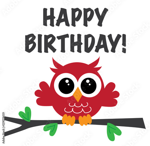 Canvas Print happy birthday sweet owl