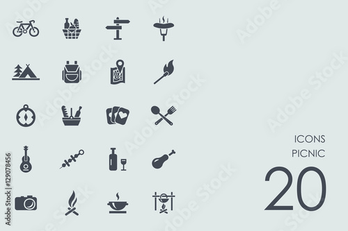 Set of picnic icons