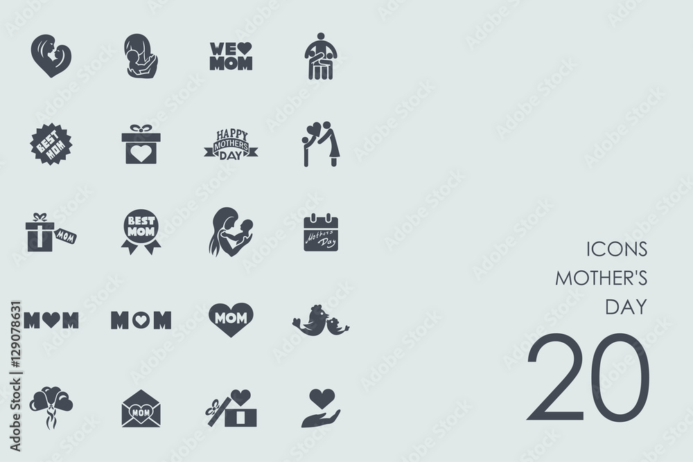 Set of mother's day icons