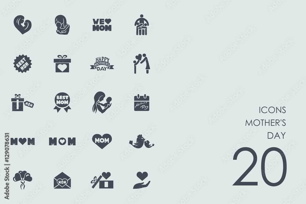 Set of mother's day icons Set of mother's day icons