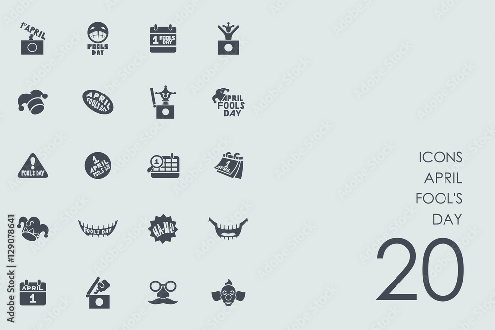 Set of april fool's day icons