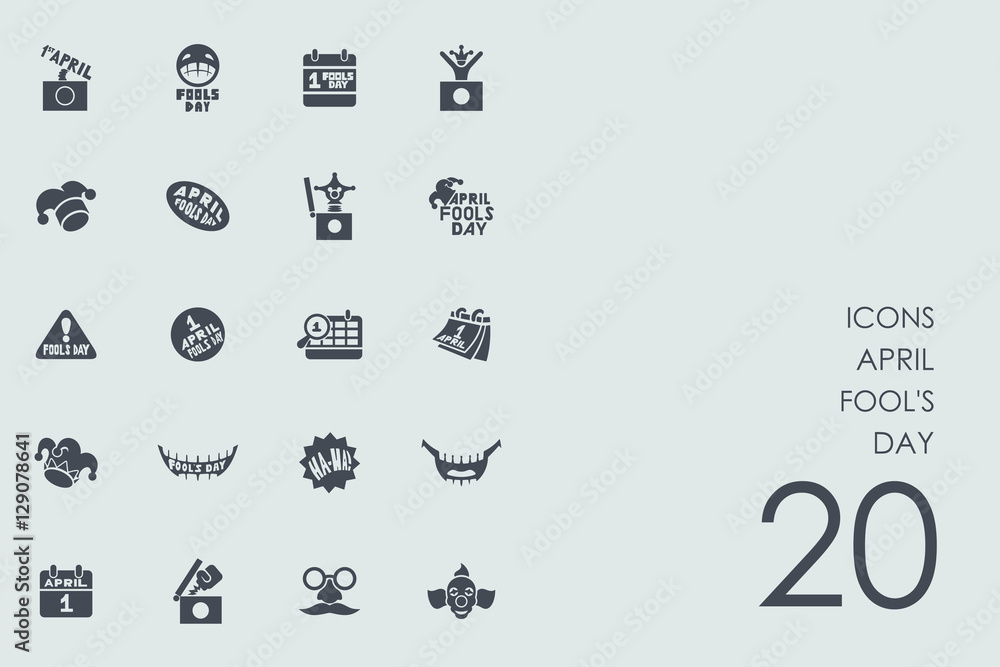 Fototapeta premium Set of april fool's day icons