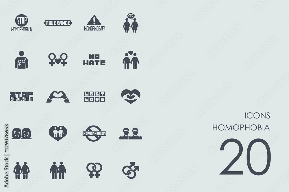 Set of homophobia icons
