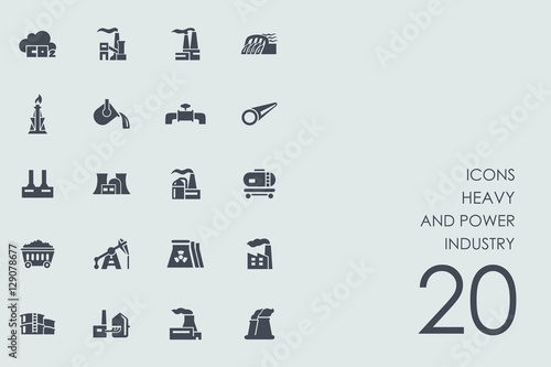 Set of heavy and power industry icons