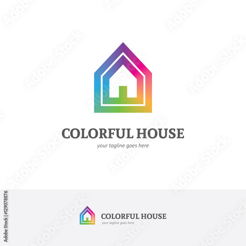 House logo in a rainbow colors