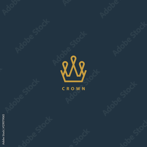 Crown icon. Geometric stylized crown illustration for logo, label designs.