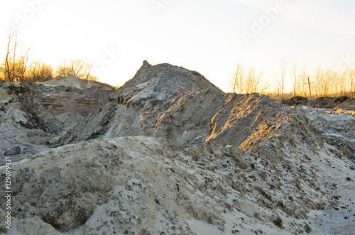 Piles of the sand in quarry