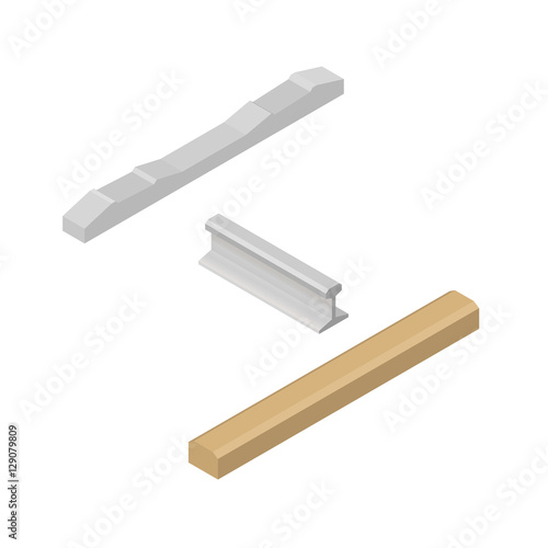 Set railroad design elements, vector illustration.