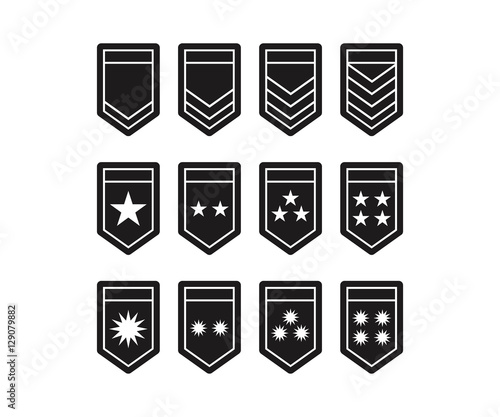 Black Army Shield Epaulets, Military Ranks and Insignia