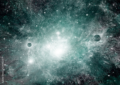 Fototapeta Naklejka Na Ścianę i Meble -  Stars and a nebula in deep space