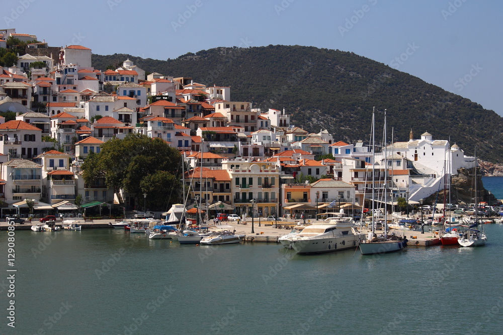 Skopelos town, Skopelos island, Sporades island, Greek island, Thessaly, Aegean Sea, Greece