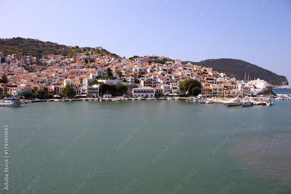 Skopelos town, Skopelos island, Sporades island, Greek island, Thessaly, Aegean Sea, Greece