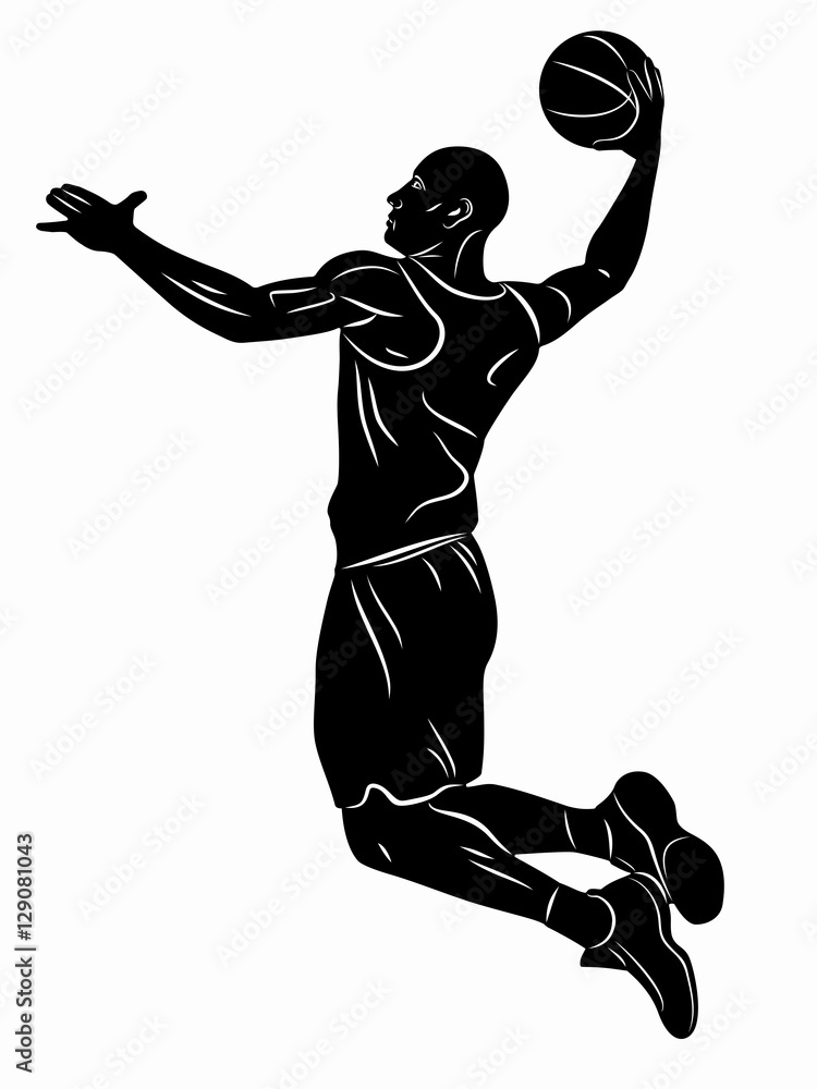 silhouette of a basketball player. vector drawing Stock Vector | Adobe ...