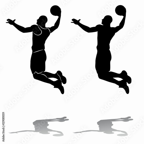 silhouette of a basketball player. vector drawing