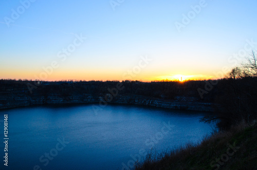 View on a lake in granite quarry