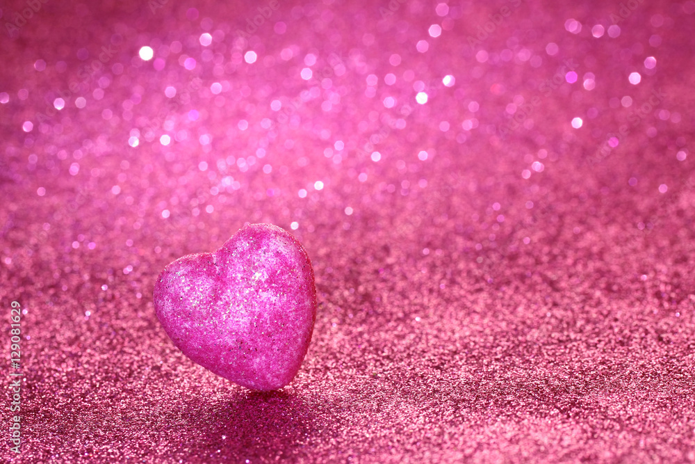 Valentine's day pink glitter background with heart