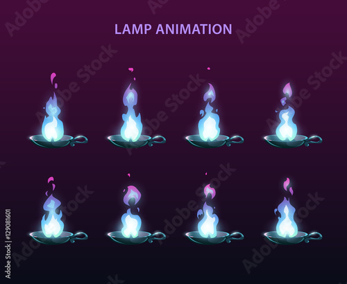 Magic lamp animation sprites.