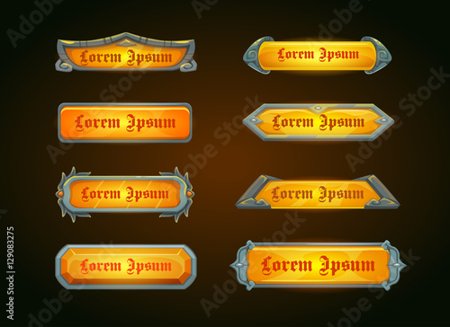 Shiny horizontal orange game templates