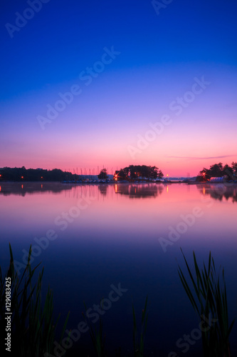 View of Ramsey Lake, Ontario, Canada during sunrise