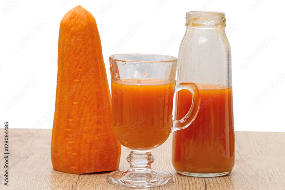 Fresh carrot and juice from it Fresh carrot and juice from it