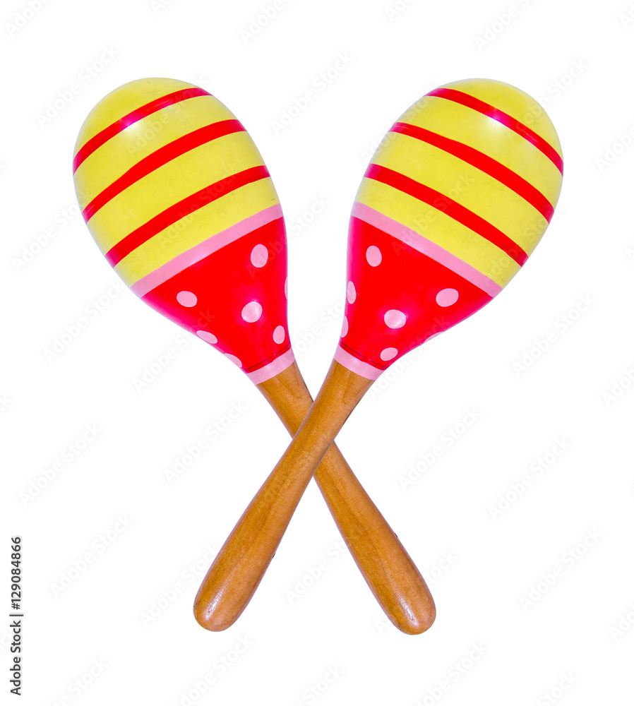 Two maracas isolated on white.Maracas isolated Stock Photo Adobe Stock