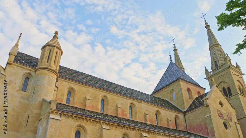 view of Collegiale Church in Neuchatel, Switzerland view of Collegiale Church in Neuchatel, Switzerland