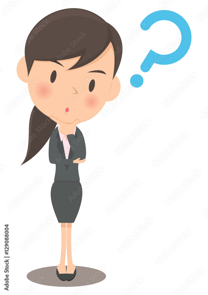 考える女性会社員