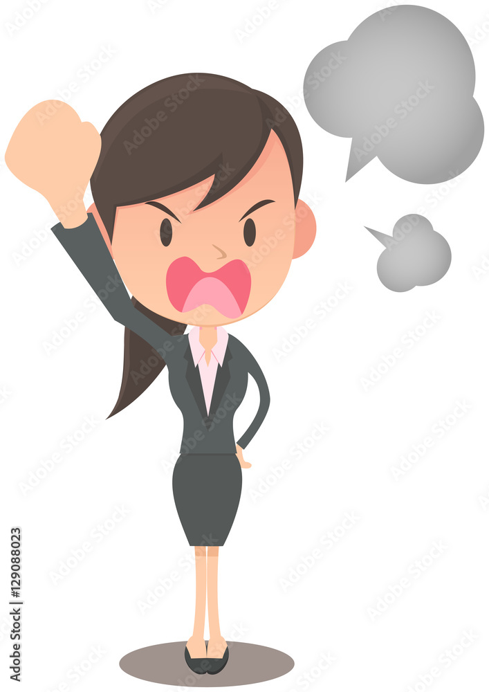 怒鳴る女性会社員