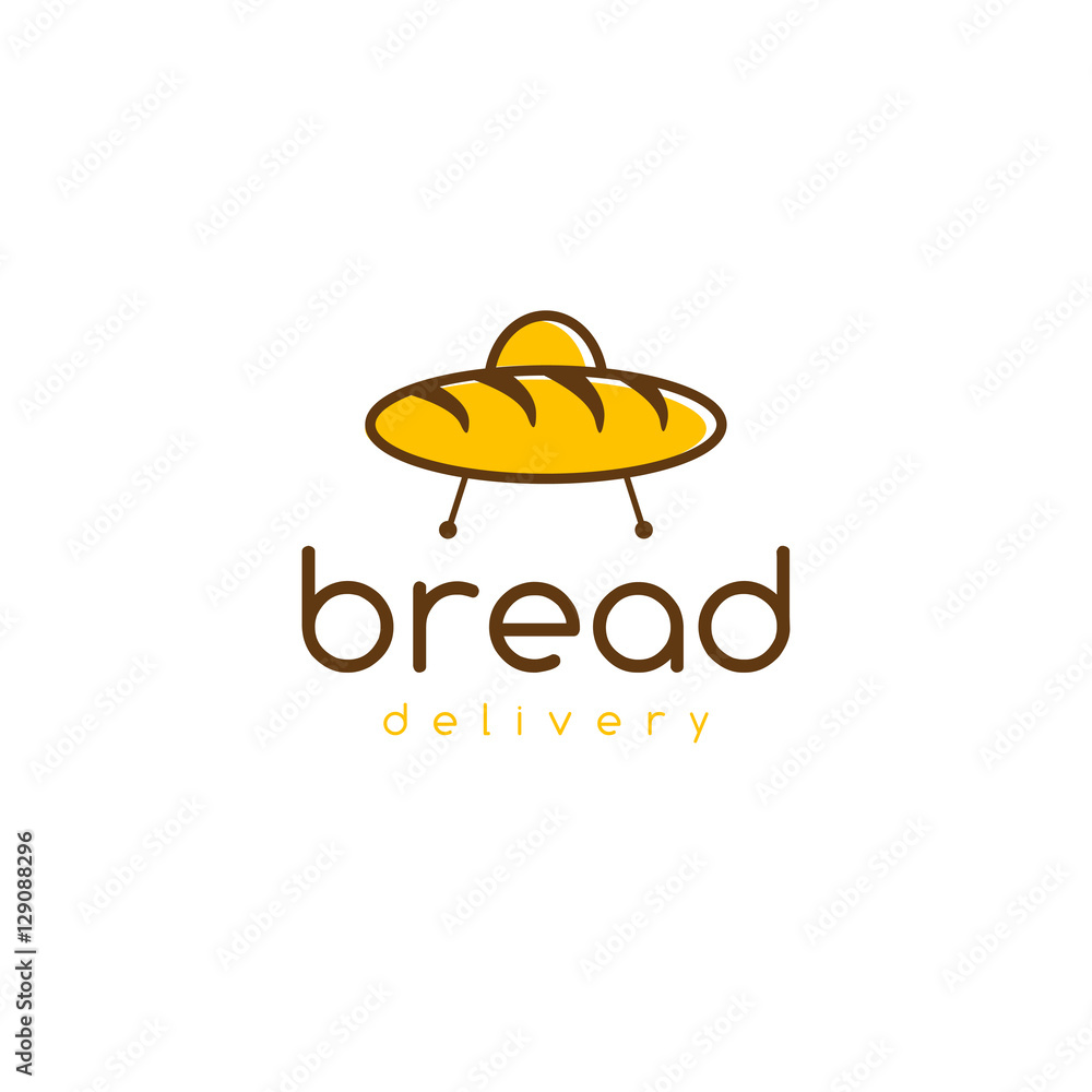 bread delivery vector concept with ufo spaceship bread delivery vector concept with ufo spaceship