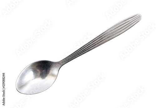 Silver tea spoon.Stainless tea spoon isolated