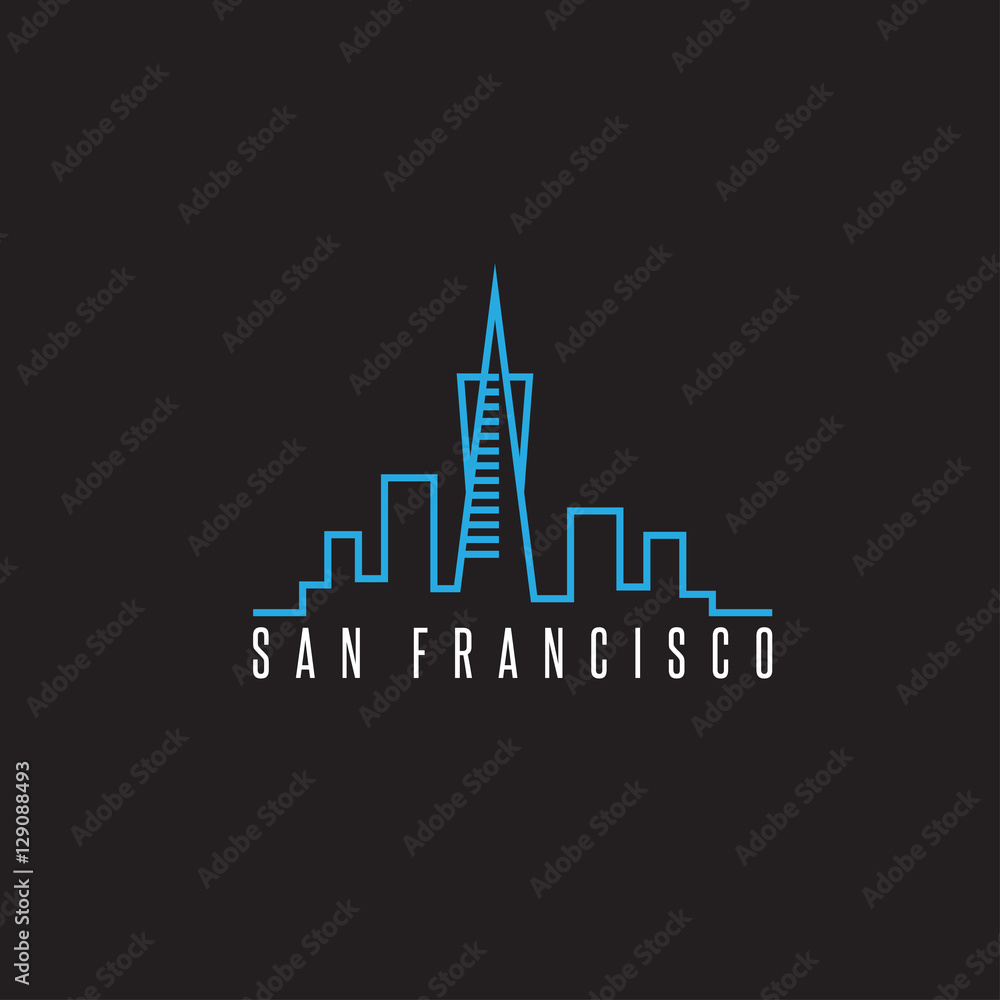 san francisco skyline vector design template illustration